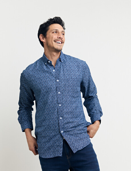 012667 CAMISA HARRINGTON LABEL Azul Osc/bla