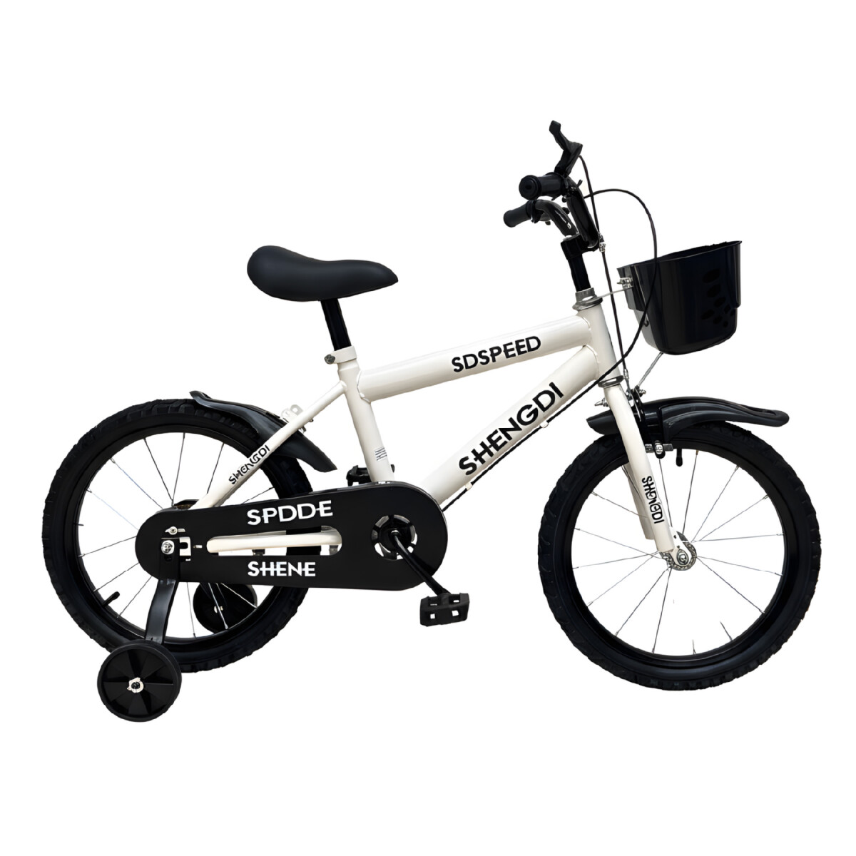 Bicicleta Infantil Shengdi R16 Canasto Parrilla Guardabarros - Blanco 1 