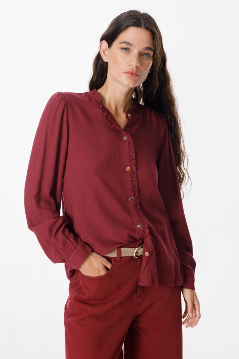 Camisa Soft Bordeaux