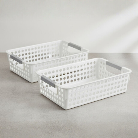 Set x2 Cesto Calado S 18 X 27 X 8 cm BLANCO
