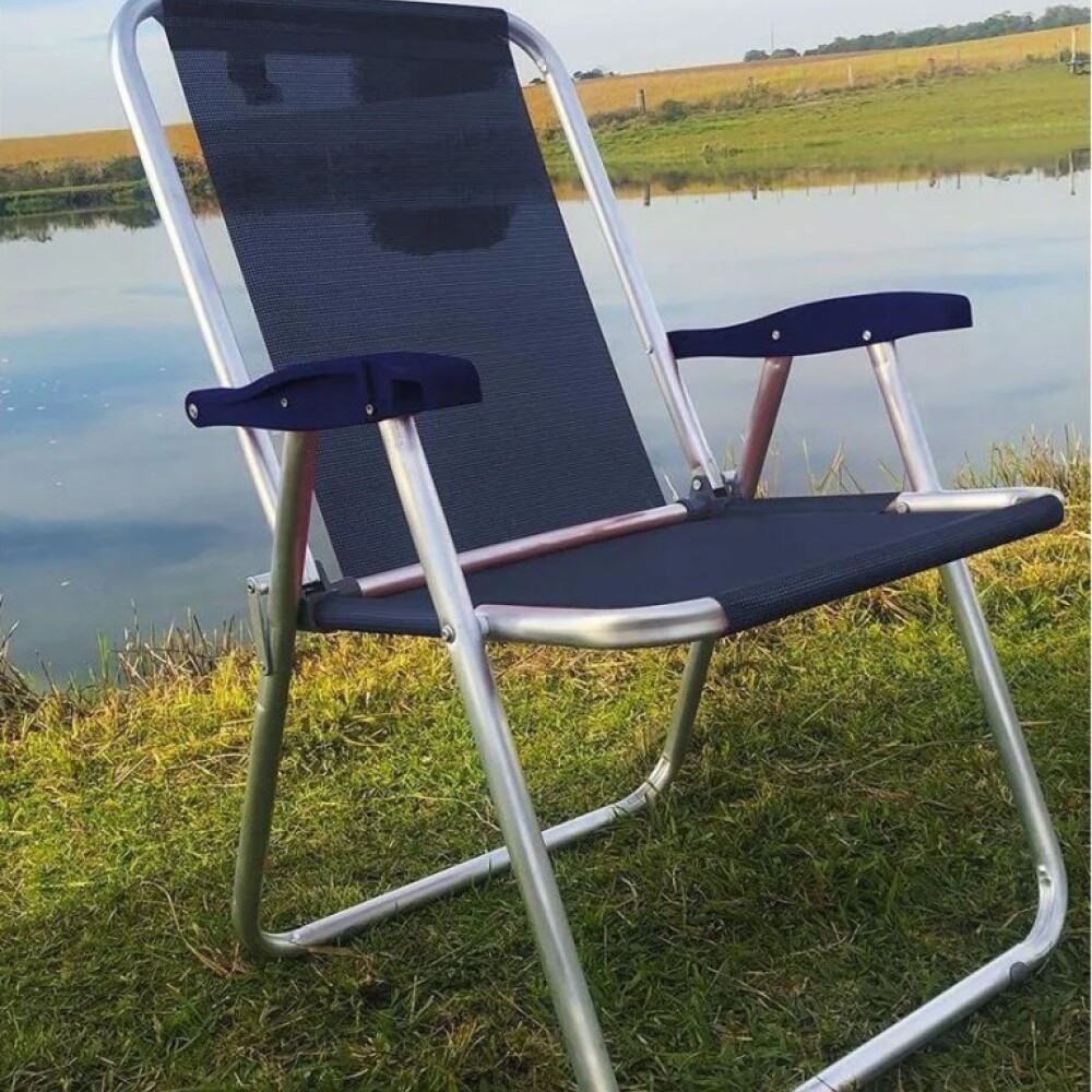 Sillón Max Aluminio Zaka Super Resistente 140 KG AZUL