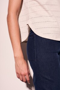 Remera Texturada Manga Corta Gris Melange