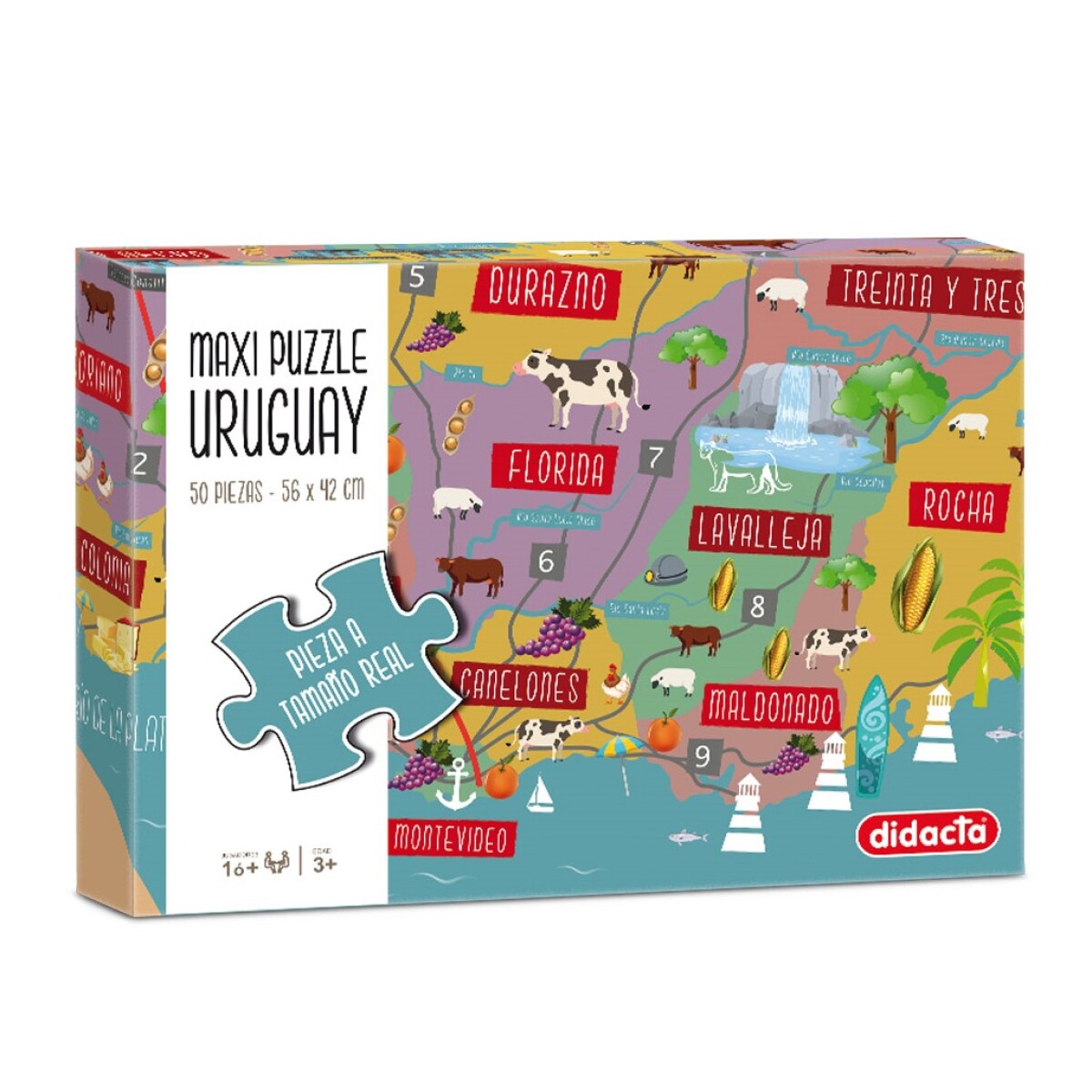 Juego de Mesa Didacta Maxi Puzzle Uruguay 50 Piezas 