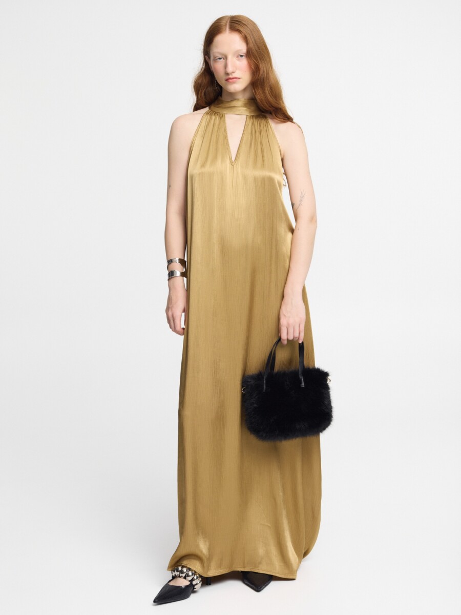 VESTIDO LARGO CUELLO HALTER 