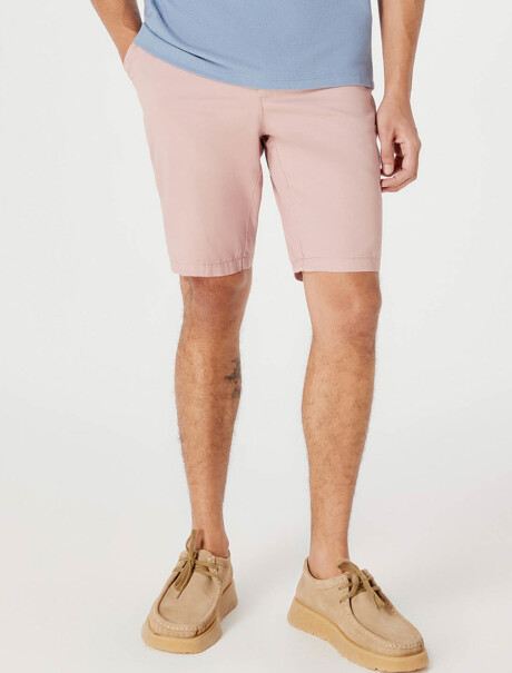 BERMUDA RECTA ESTILO CHINO EN LINHO ROSA