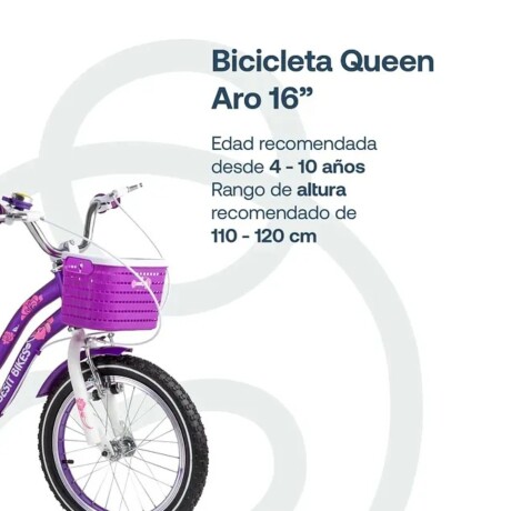 Bicicleta rodado 16 Queen Bebesit - Violeta Bicicleta rodado 16 Queen Bebesit - Violeta