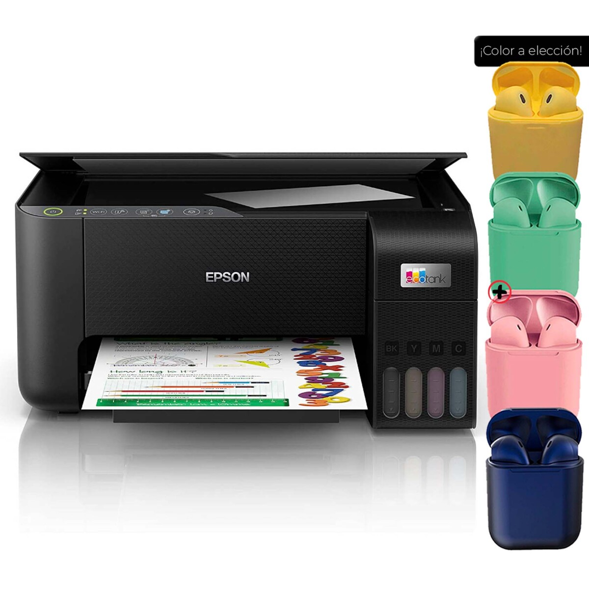 Impresora A Color Multifunción Epson Ecotank L3250 + Auriculares 