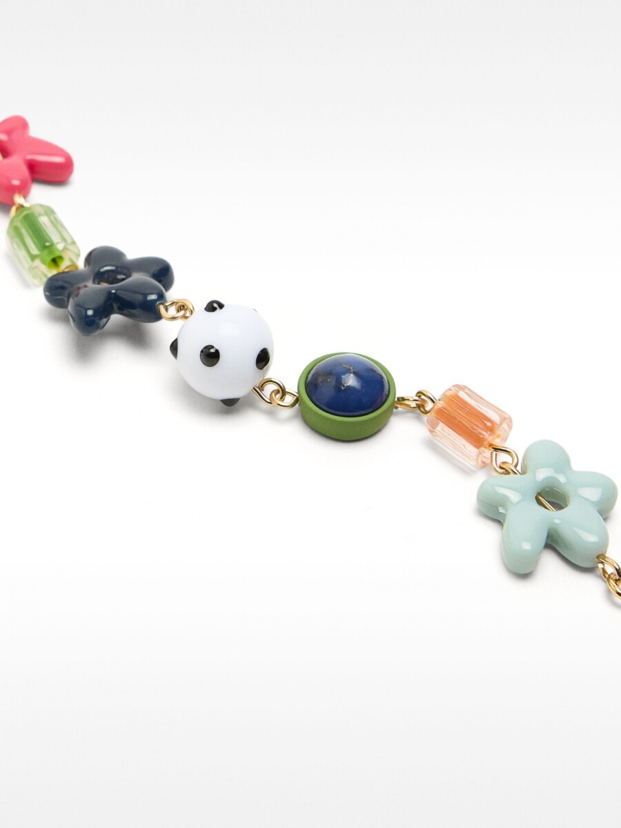 Pulsera Con Cerámica Y Piedras multicolor