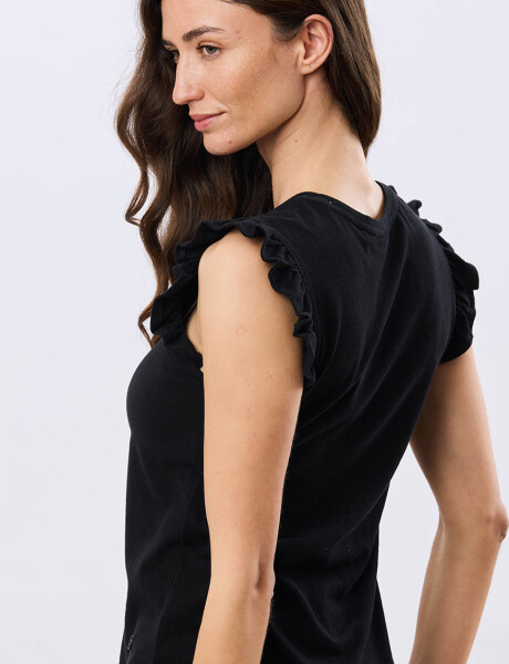 REMERA LISA DE ALGODÓN Negro