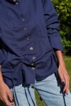 Nácar Shirt Lino Azul Marino