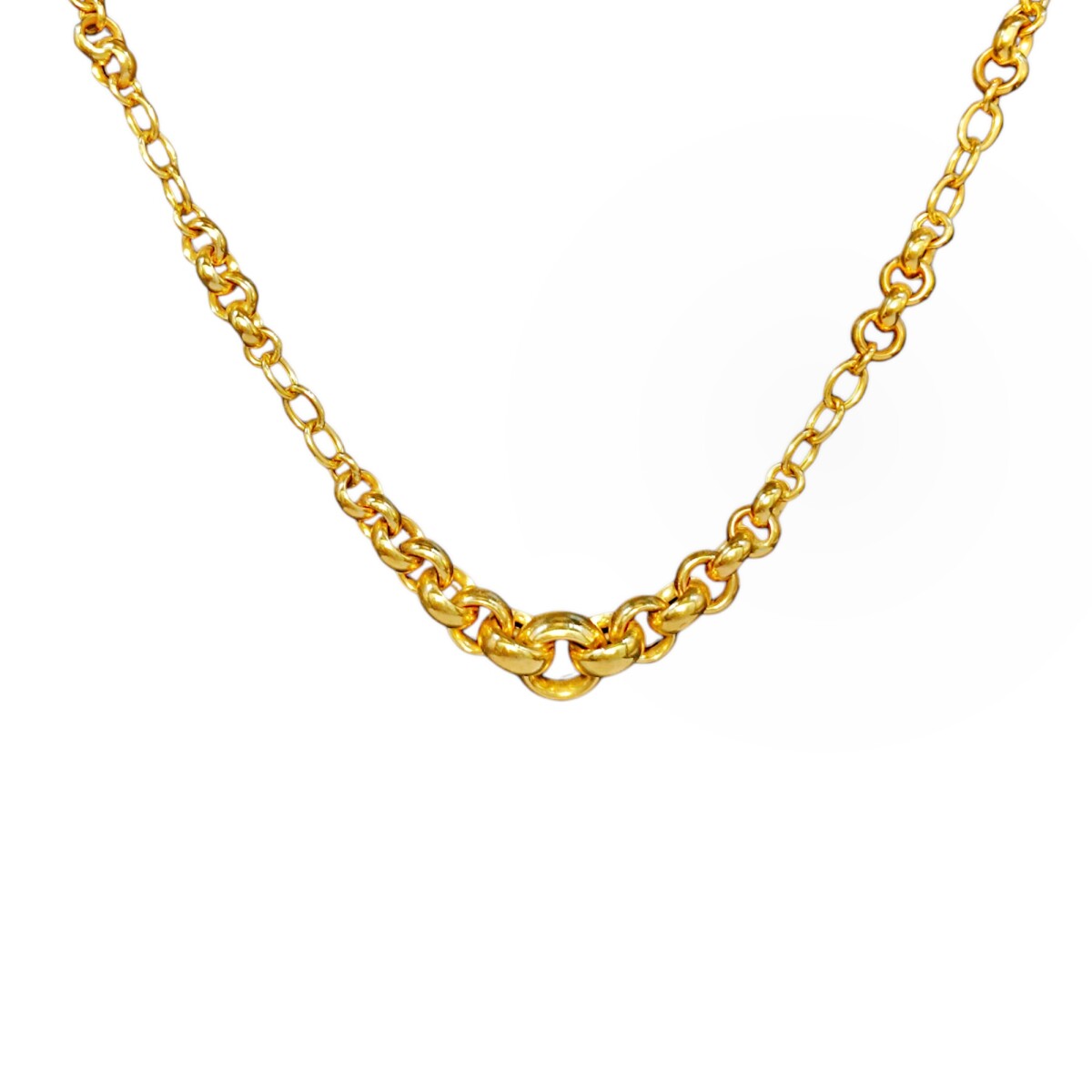 Cadena oro Rolo Oval-Oro bajo -Sin Piedra-CD8023 - sinpiedra 