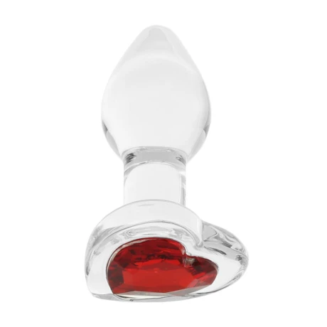 Plug Anal Vidrio Gema Corazón Rojo - S Plug Anal Vidrio Gema Corazón Rojo - S