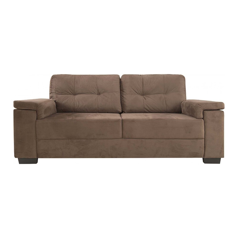 SILLÓN 3 CUERPOS TELA MARRON LUARES CHOC.