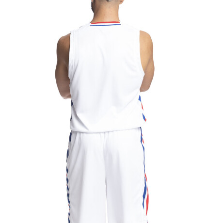 Camiseta Oficial Basket 2022 Peak Sport Hombre Blanco, Rojo, Azul Royal
