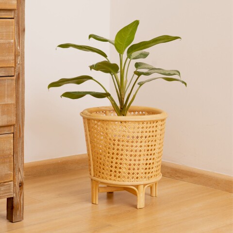 Maceta de rattan con esterilla Maceta de rattan con esterilla