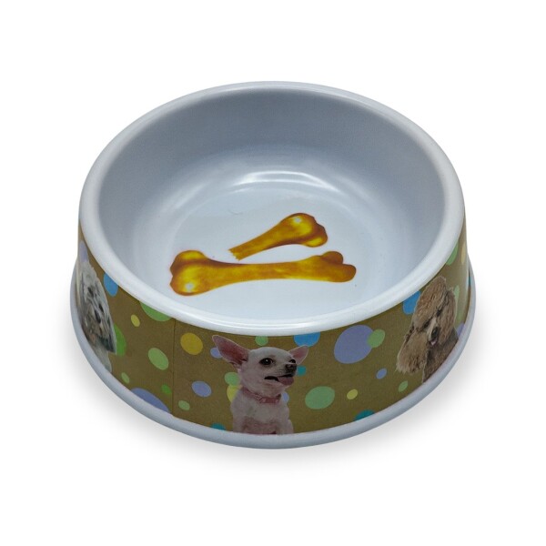 Plato Comida Agua Mascota Perros Gatos Comedero Bebedero Variante Color Mostaza