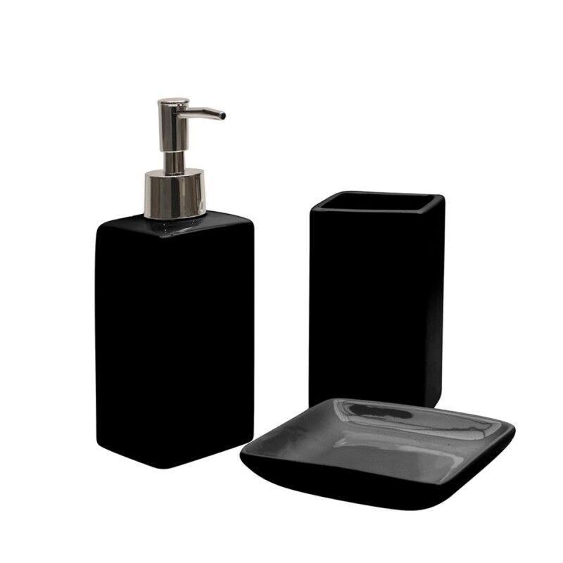 Set x3 piezas de baño en cerámica NEGRO
