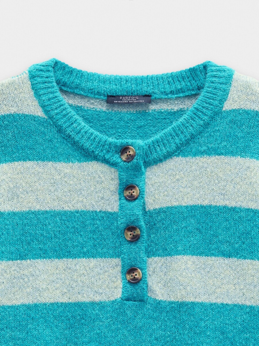 Jersey De Punto A Rayas azul