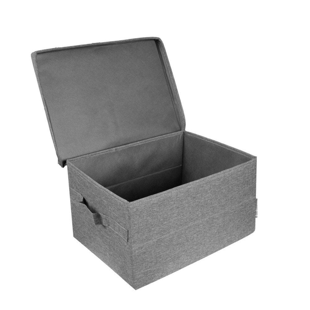 CAJA ORG PLEGABLE C/TAPA POLIESTER GRIS BOX