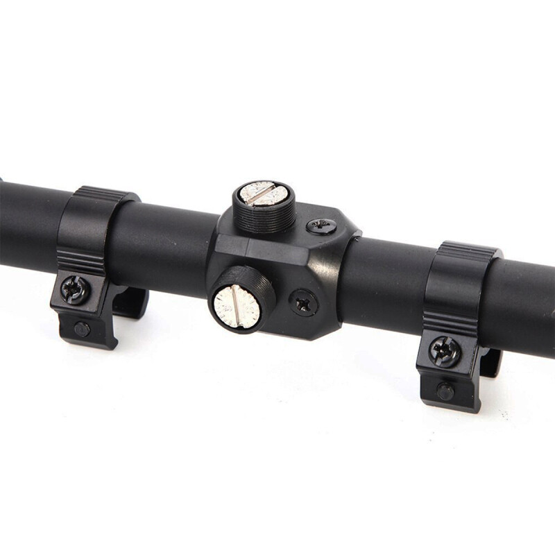 Mira telescópica rifle chumbera 4x28 con 2 anillas riel 11 mm GRIS