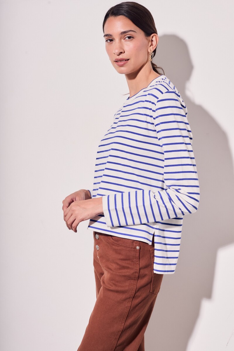 Remera Rayada Azul