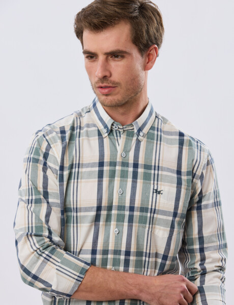 CAMISA CUADROS Blanco