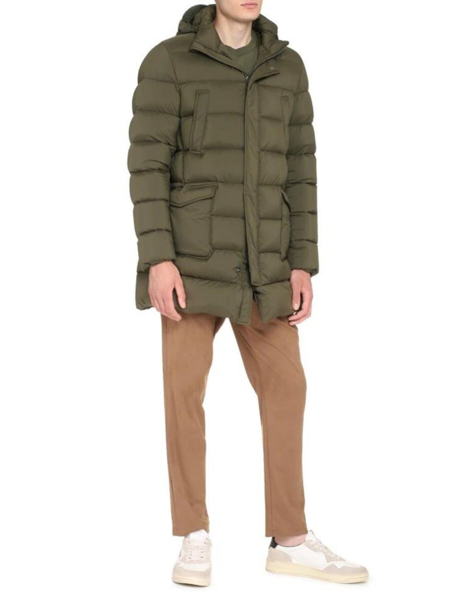 Herno-Campera larga con capucha integrada, Il Parka - Verde 