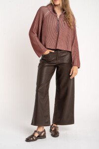 Sweater Algodón Cierre Bordeaux