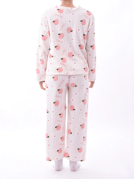 PIJAMA BUZO Y PANTALON PEACH & FLOWER OFF WHITE
