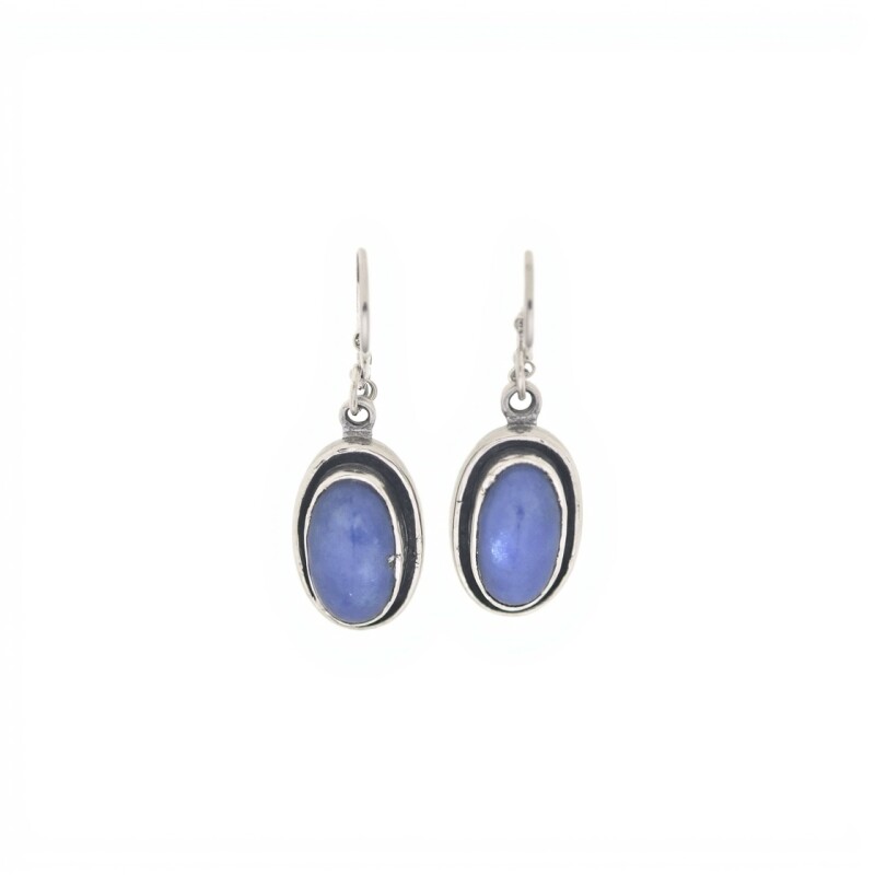Caravanas Oval-Plata 925-Piedra Lapislázuli-CA3290 conpiedra