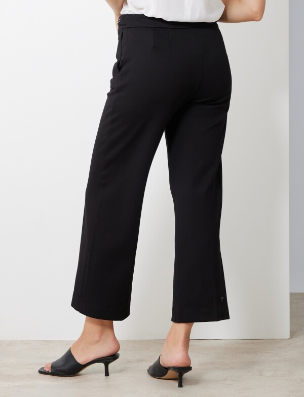 Pantalon Recto Botones NEGRO