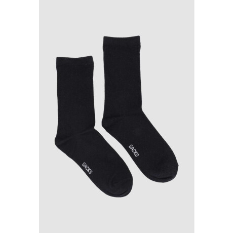 Medias de algodón en colores lisos Negro