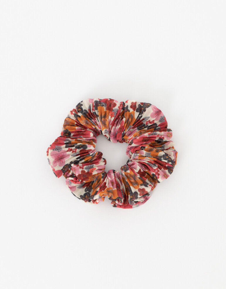 Skunzies Estampados Scrunchie Floral - Combinacion Bicolor