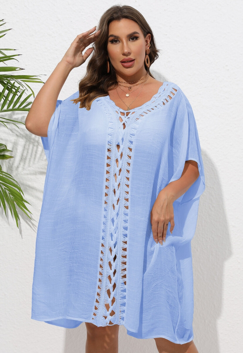 PONCHO LISO - CELESTE 