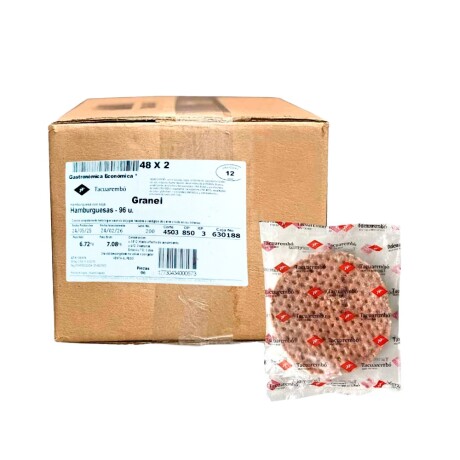 Hamburguesa Tacuarembo 70gr-caja 96 Unididades (contiene Soja) Hamburguesa Tacuarembo 70gr-caja 96 Unididades (contiene Soja)