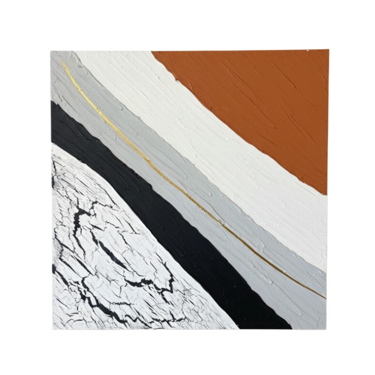 CUADRO LINEAS GRISES/ TERRACOTA 100CM 