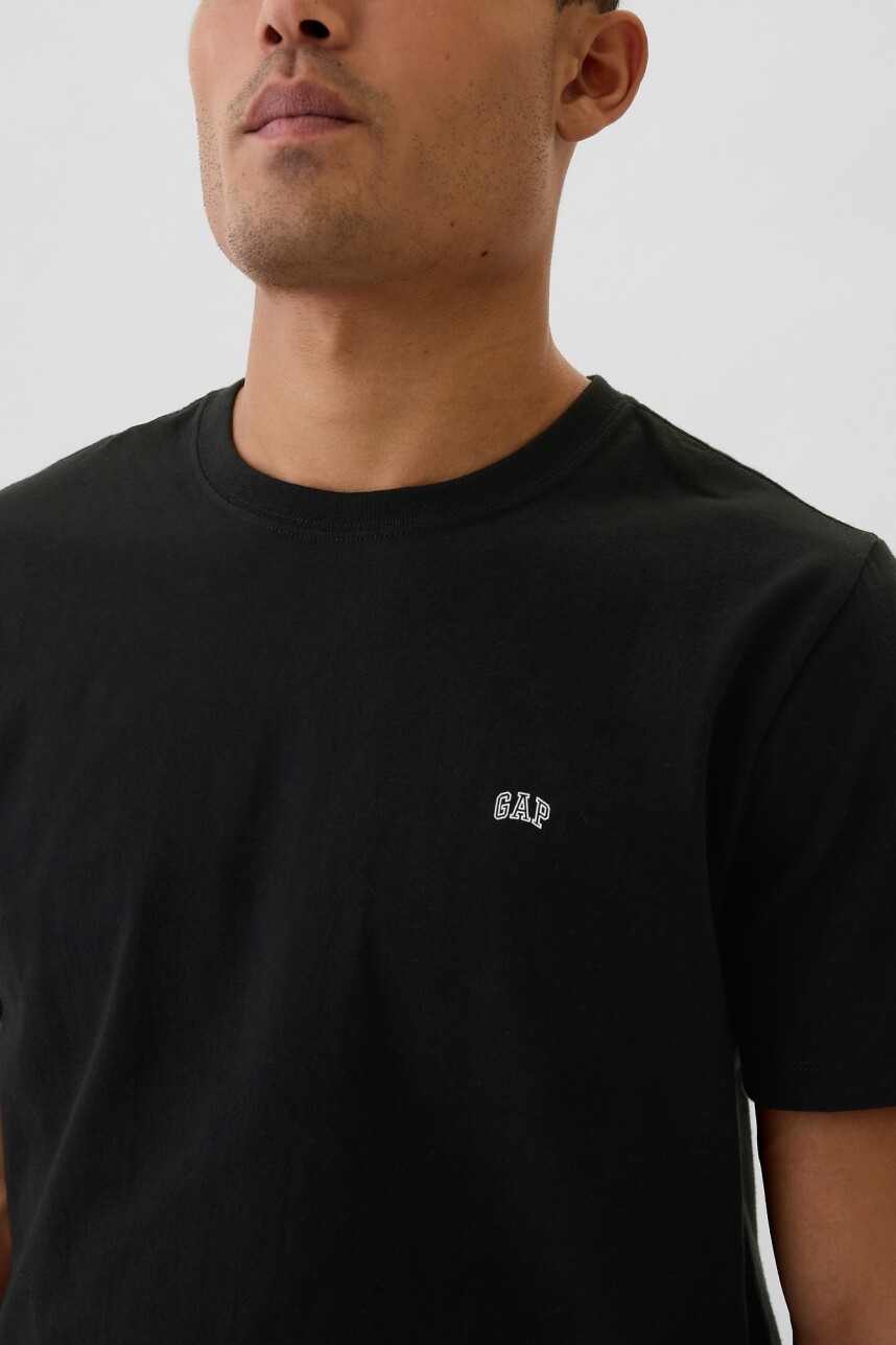 Remera Cuello Redondo Mini Logo Gap Hombre True Black V2