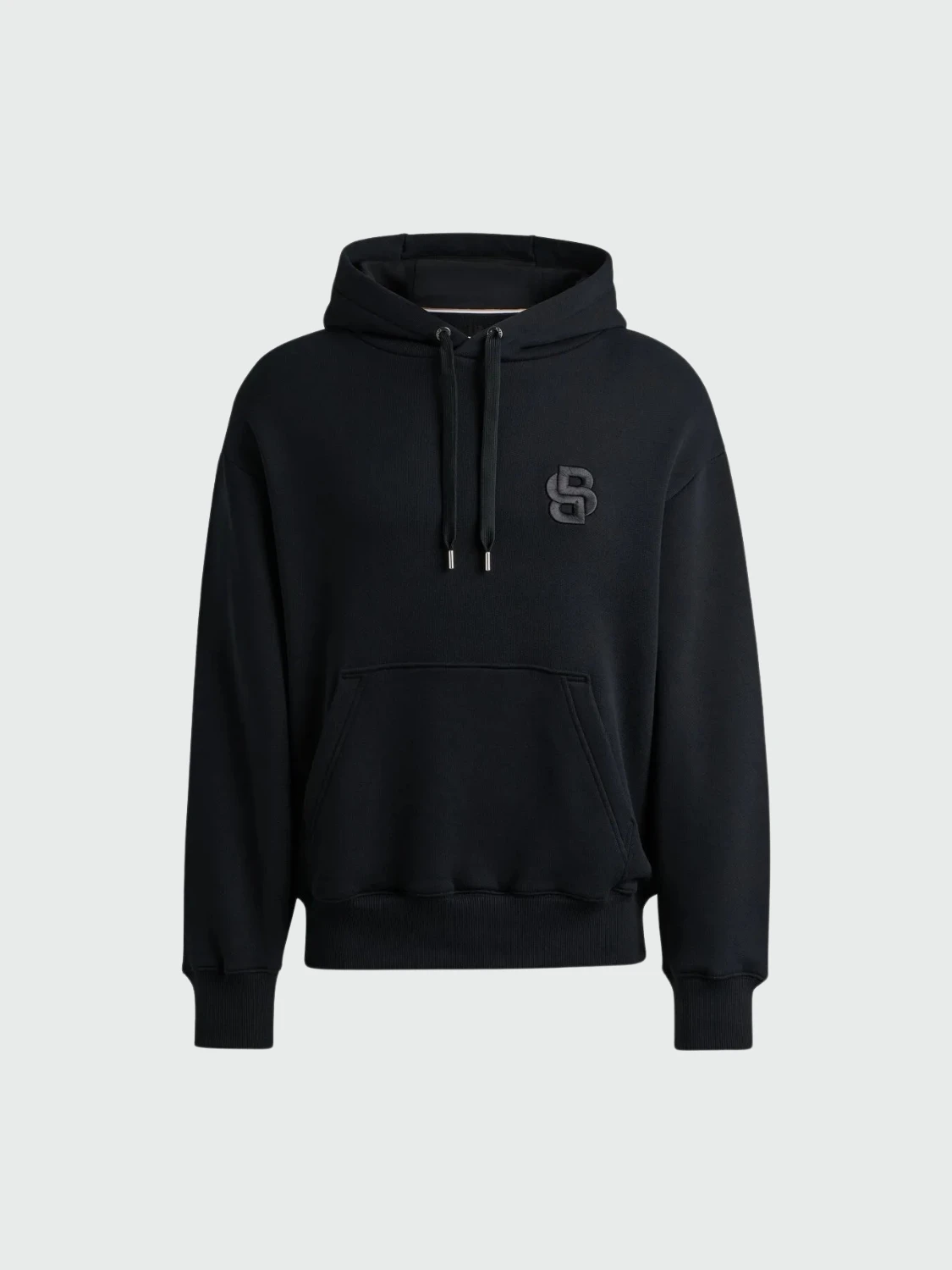 BOSS Sudadera con Capucha de Algodón con Monograma Doble B Negro