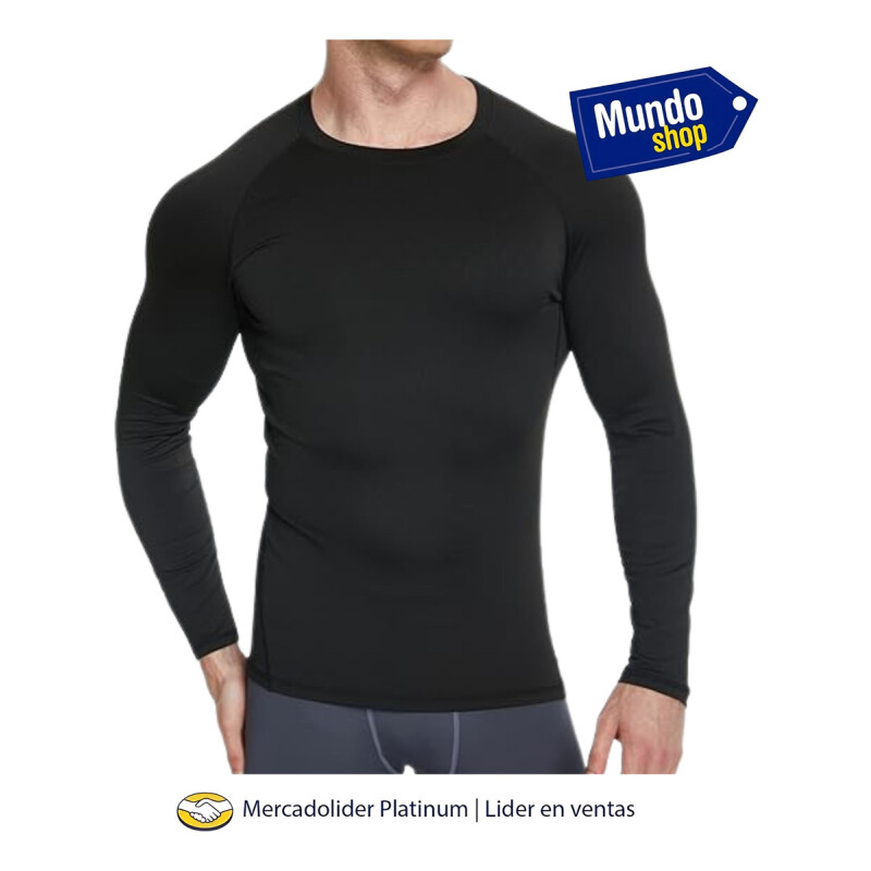 Camiseta Remera Termica Deportiva Manga Larga Entrenamiento Negro