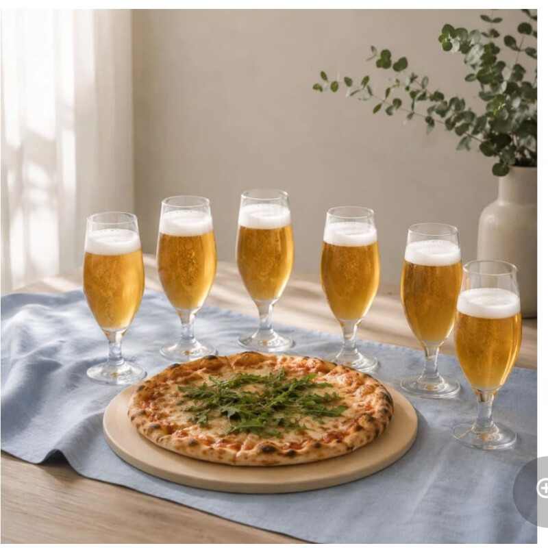 Combo Piedra Redonda de Pizza y Set de 6 Vasos Cerveceros para Compartir Combo Piedra Redonda de Pizza y Set de 6 Vasos Cerveceros para Compartir