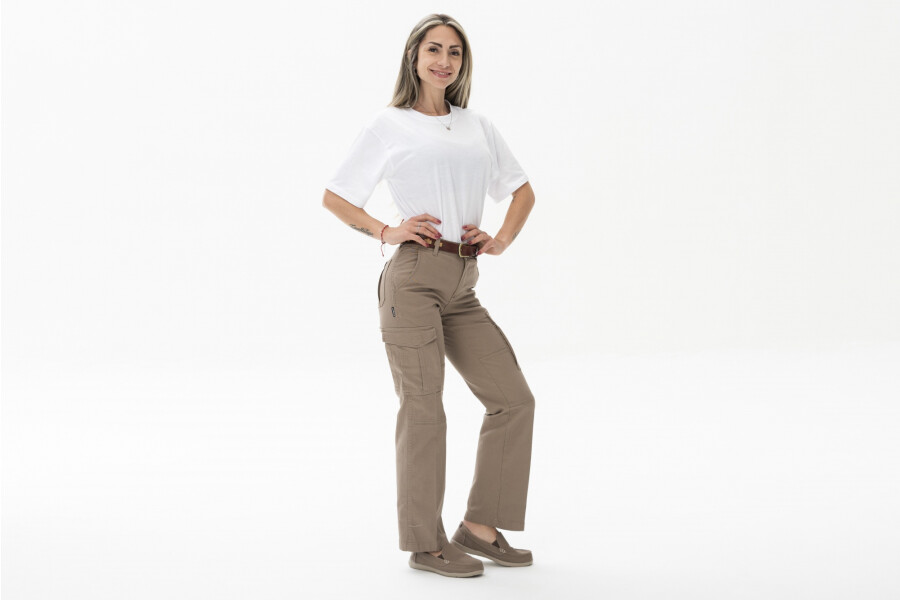 PANTALON RECTO MUJER FLEX Beige