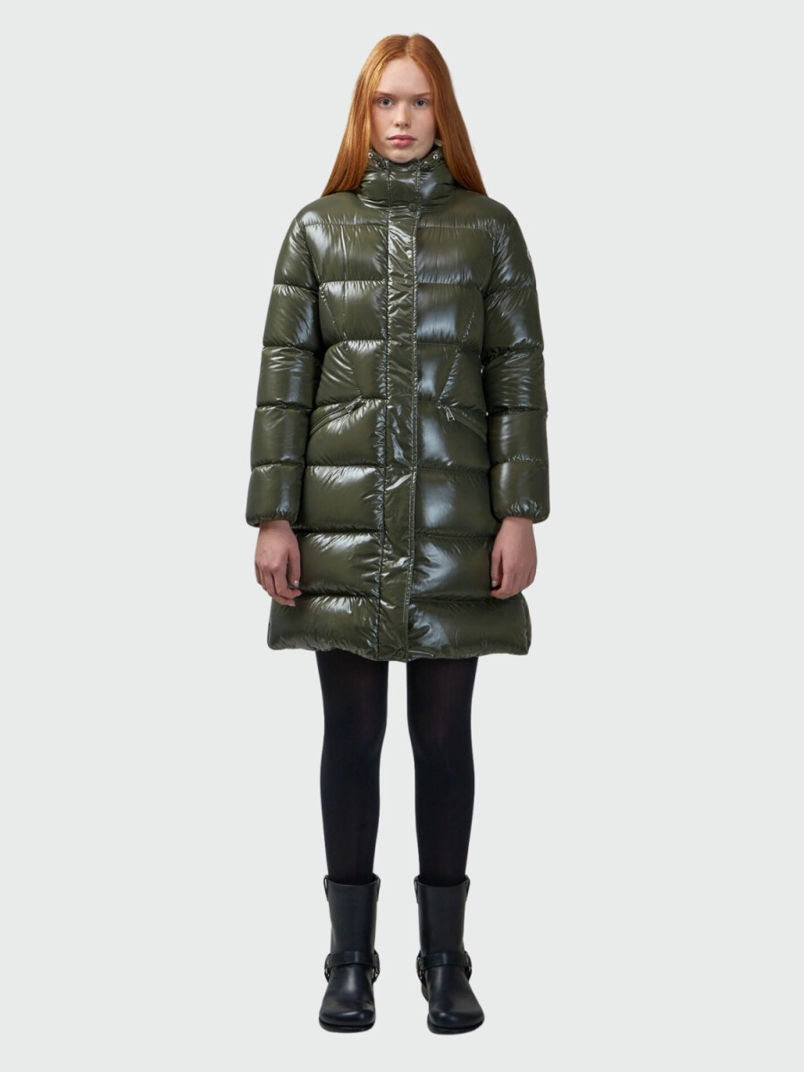 Moncler - Campera larga rellena de plumas con cinto ajustable, Bellevue 