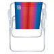 Silla Alta Aluminio Clásica A Rayas NARANJA/AZUL