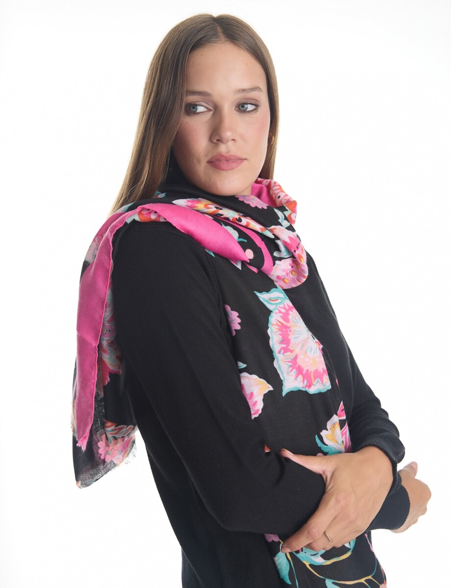Pashmina Flores - Negro/multi 