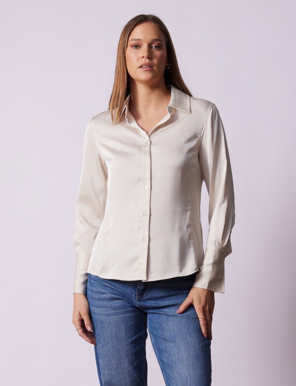 Camisa Saten BEIGE