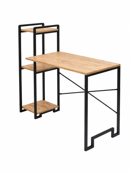 ESCRITORIO DE HIERRO Y MADERA NEGRO