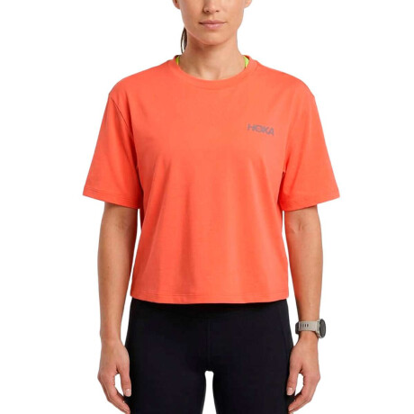 Hoka Remera Manga Corta Manifesto Gpx Tee Mujer Naranja-Naranja