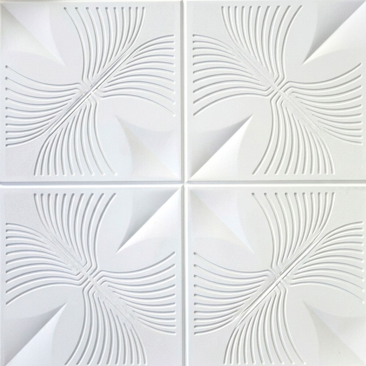 Placa De Yeso Antihumedad Para Pared Modelo Onda 60x60 Cm 