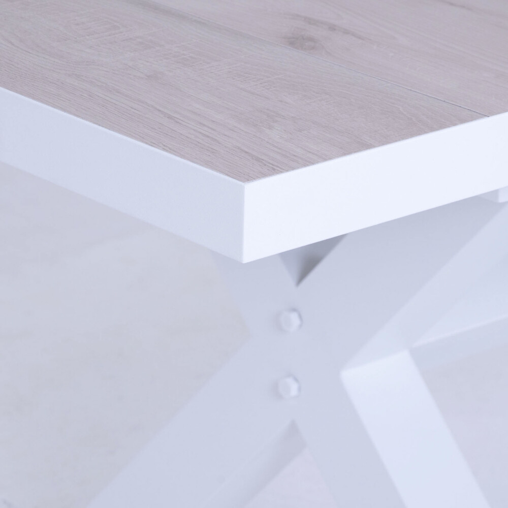 MESA COMEDOR EXTENSIBLE ALUMINIO BLANCO TUSCANY