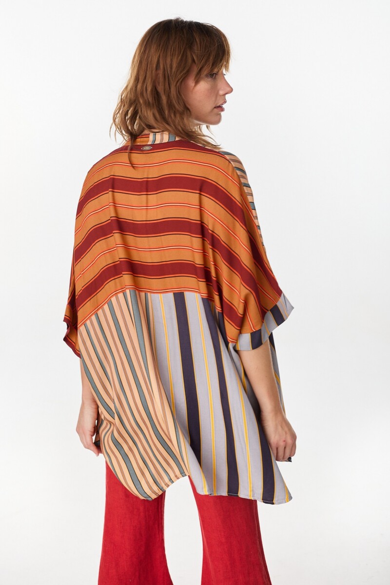 Vestido Azorella Rayas Naranja